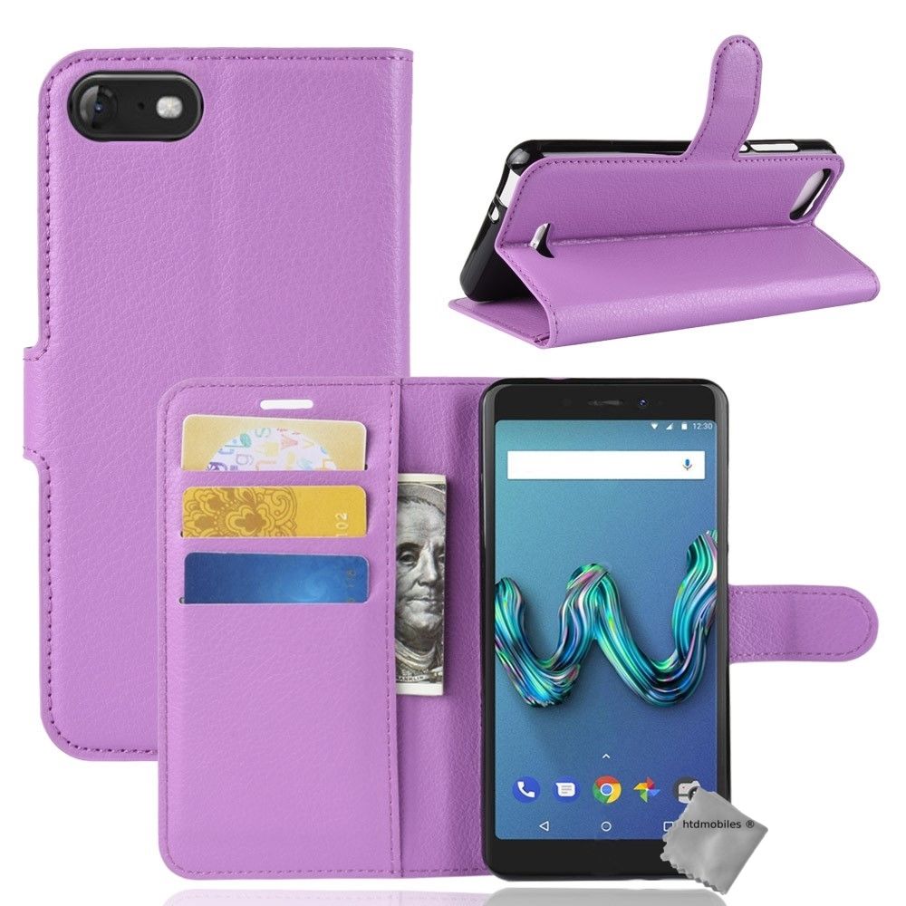 Htdmobiles - Housse etui coque pochette portefeuille pour Wiko Sunny 3 + film ecran - MAUVE - Autres accessoires smartphone