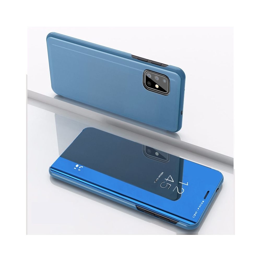 Wewoo - Housse Coque Pour Galaxy M60S / A81 / Note 10 Lite miroir plaqué gauche et droite Flip Cover avec support étui téléphone portable bleu - Coque, étui smartphone