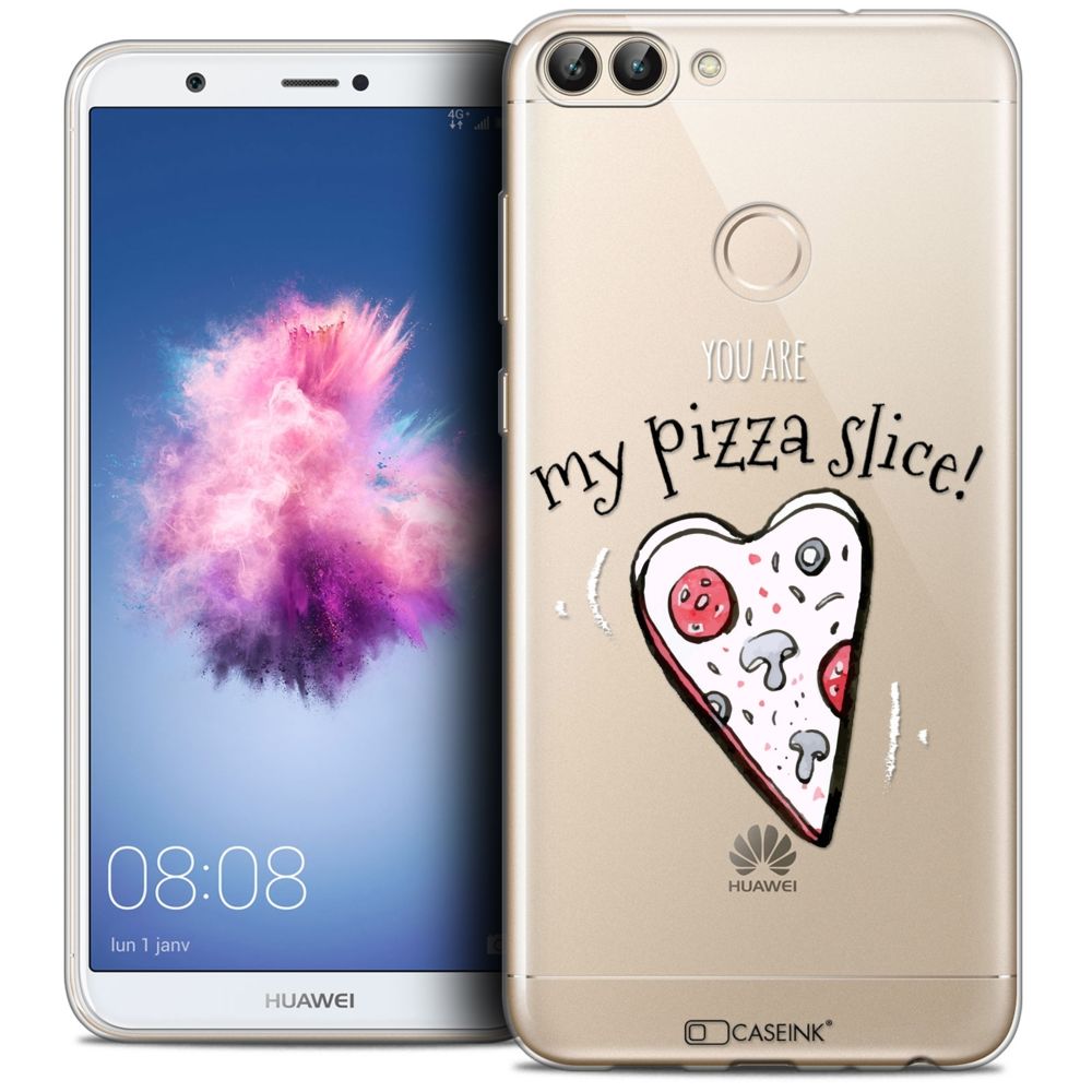 Caseink - Coque Housse Etui Huawei P Smart (5.7 ) [Crystal Gel HD Collection Love Saint Valentin Design My Pizza Slice - Souple - Ultra Fin - Imprimé en France] - Coque, étui smartphone