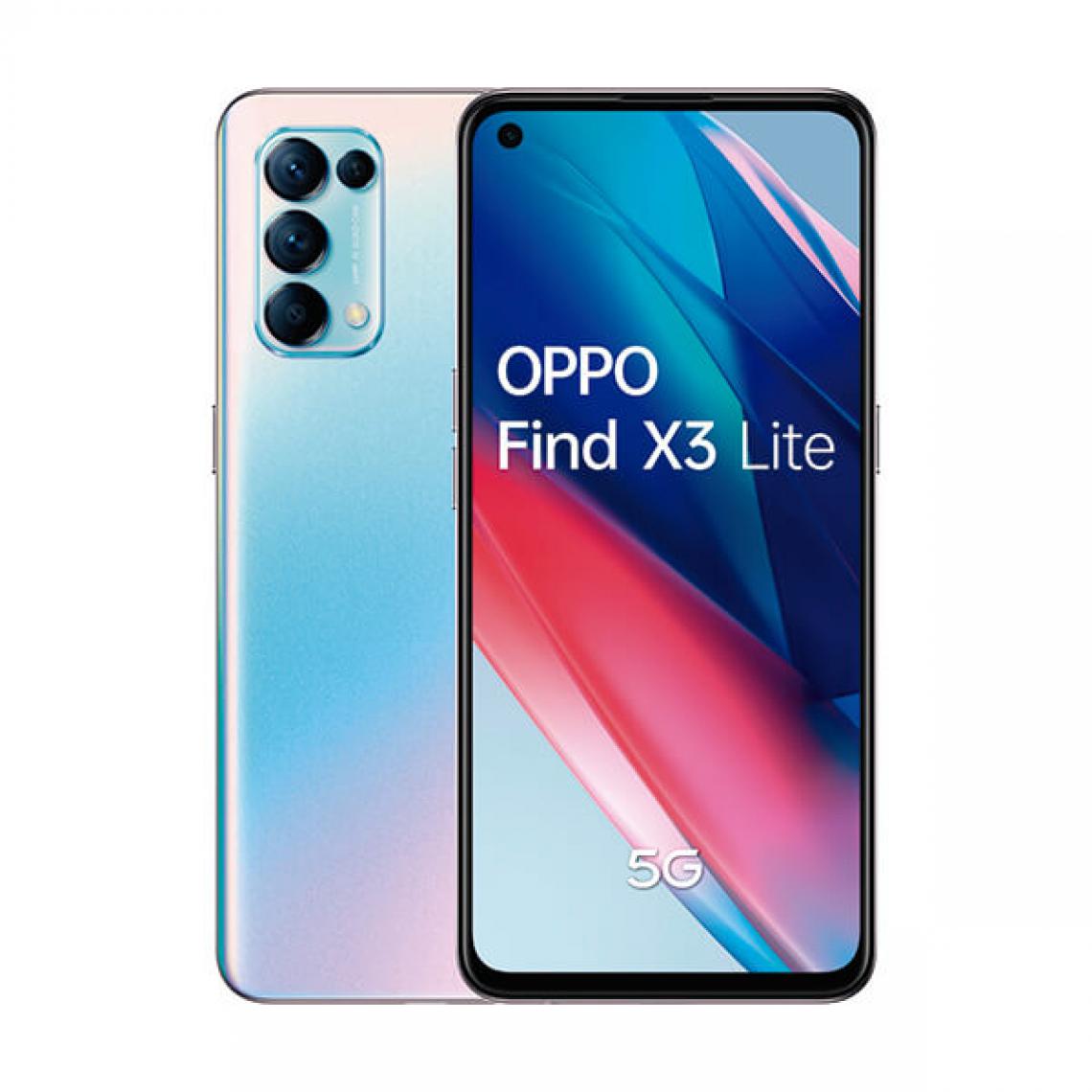 Oppo - Oppo Find X3 Lite 5G 8Go/128Go Argent (Galactic Silver) Dual SIM - Smartphone Android