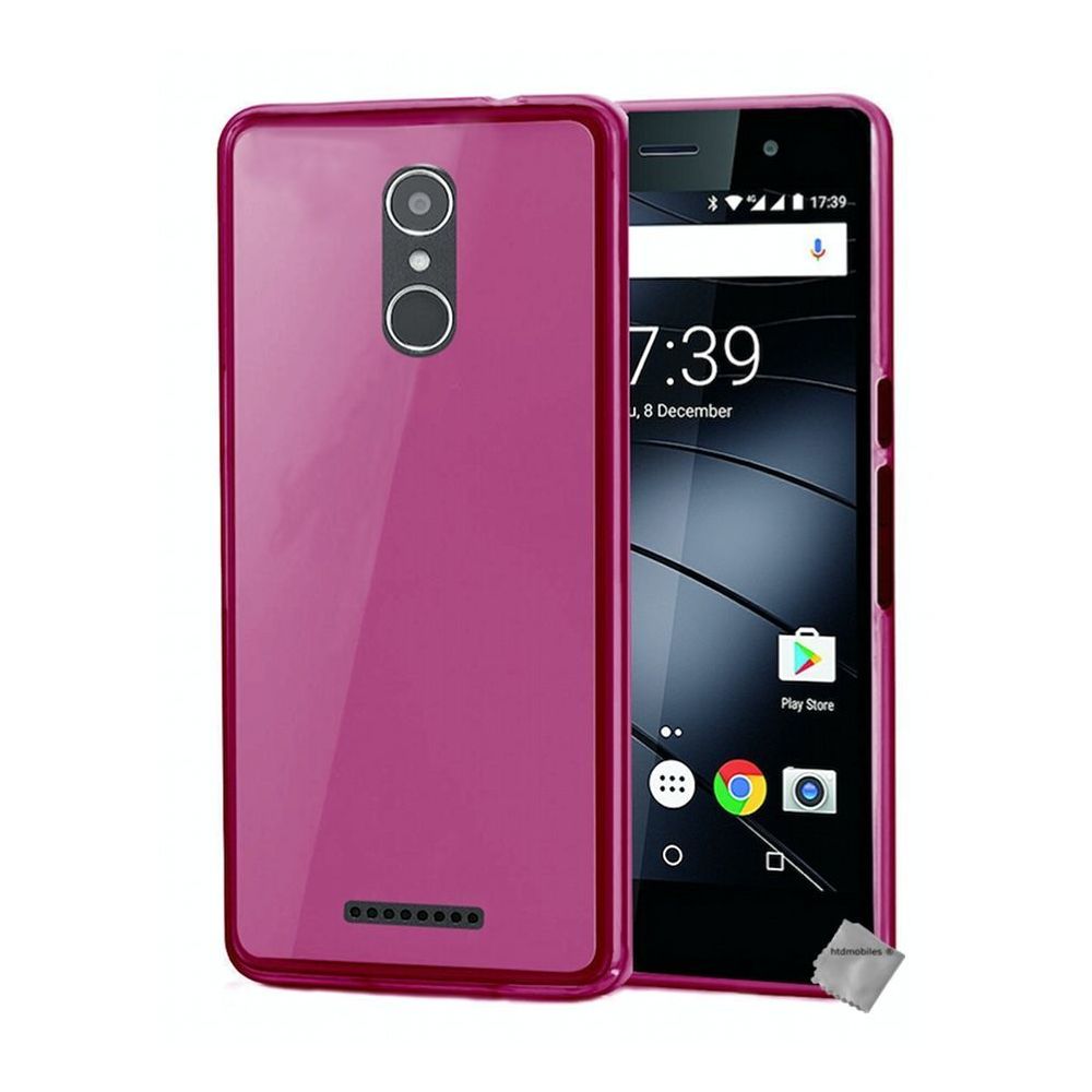 Htdmobiles - Housse etui coque pochette silicone gel fine pour Gigaset GS180 + film ecran - ROSE - Autres accessoires smartphone