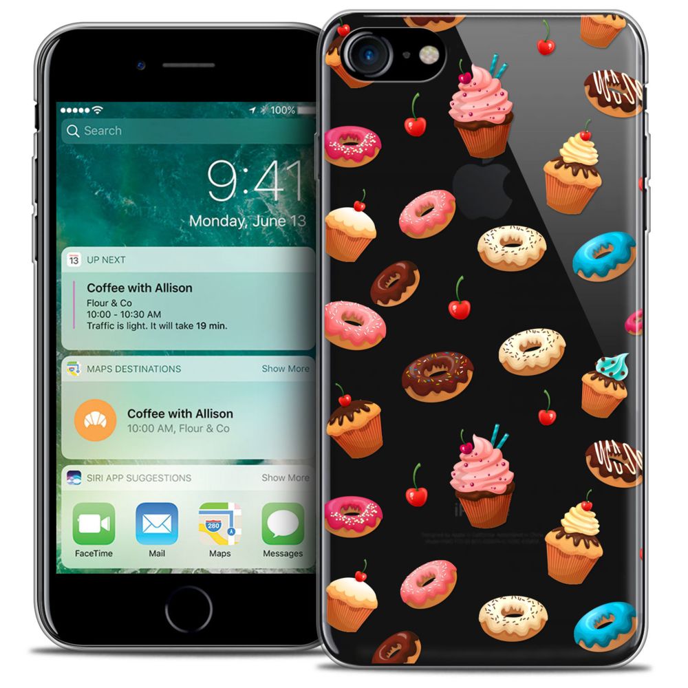 Caseink - Coque Housse Etui Apple iPhone 7 (4.7 ) [Crystal Gel HD Collection Foodie Design Donuts - Souple - Ultra Fin - Imprimé en France] - Coque, étui smartphone
