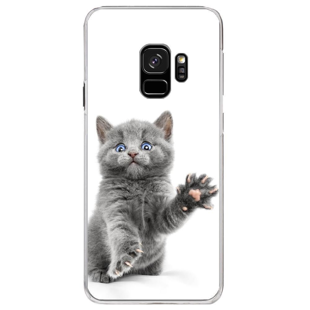Kabiloo - Coque rigide transparente pour Samsung Galaxy S9 avec impression Motifs chat yeux bleus - Coque, étui smartphone