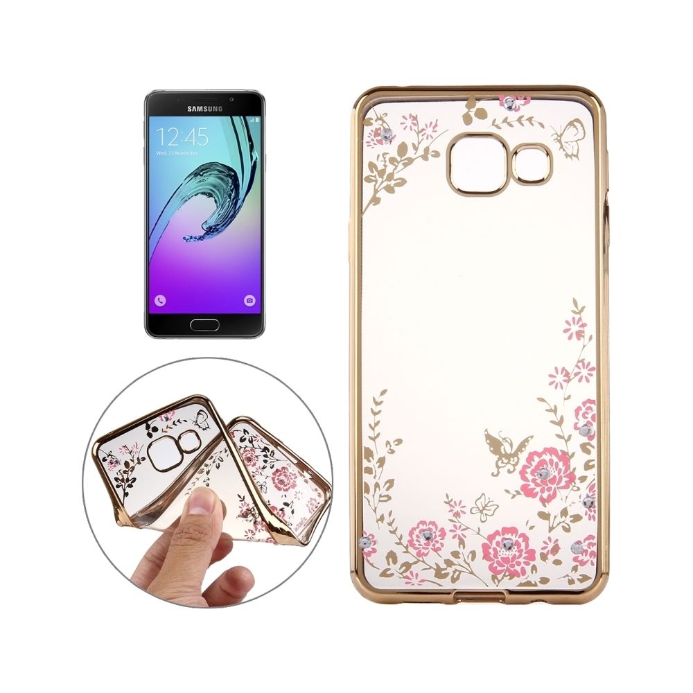 Wewoo - Coque or pour Samsung Galaxy A5 2016 / A510 fleurs modèles galvanoplastie souple TPU Housse de protection - Coque, étui smartphone