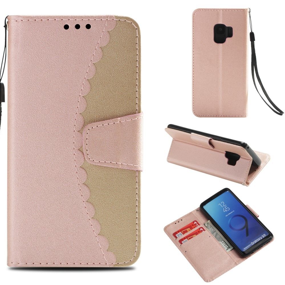 marque generique - Etui en PU flip épissage bi-couleur or rose/or pour votre Samsung Galaxy S9 SM-G960 - Autres accessoires smartphone