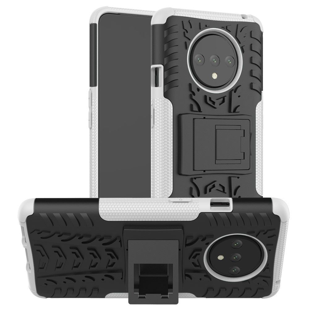 marque generique - Coque en TPU hybride antidérapant avec béquille blanc pour votre OnePlus 7T - Coque, étui smartphone