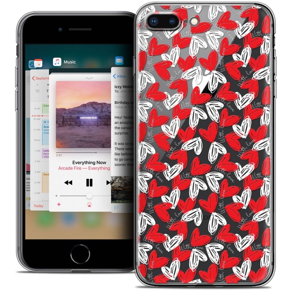Caseink - Coque Housse Etui Apple iPhone 8 Plus (5.5 ) [Crystal Gel HD Collection Love Saint Valentin Design With Love - Souple - Ultra Fin - Imprimé en France] - Coque, étui smartphone