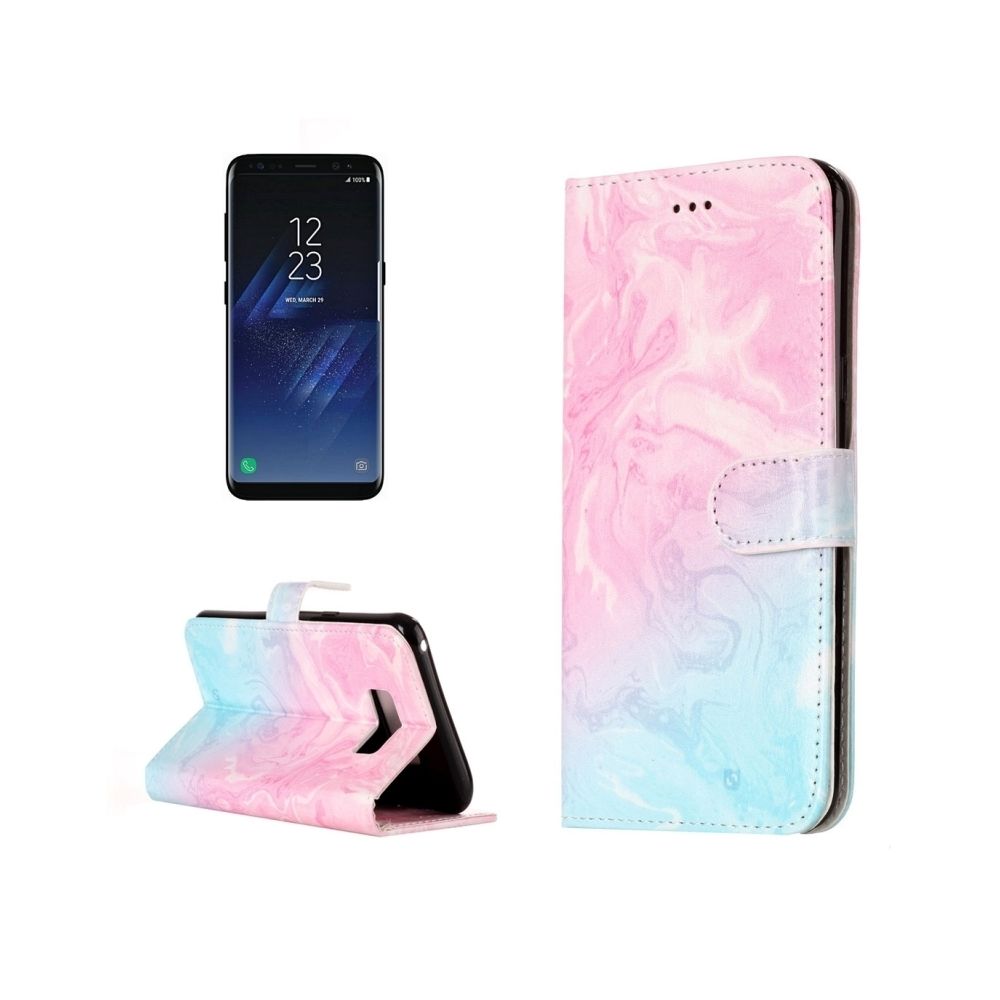 Wewoo - Housse Étui vert pour Samsung Galaxy S8 Rose Marbre Motif Horizontal Flip En Cuir De Protection avec Support & Slots de cartes Portefeuille - Coque, étui smartphone