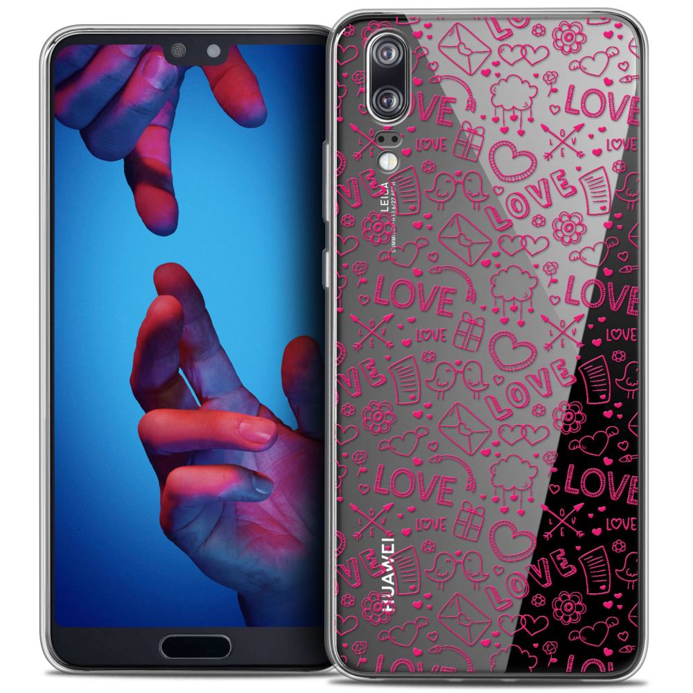 Caseink - Coque Housse Etui Huawei P20 (5.8 ) [Crystal Gel HD Collection Love Saint Valentin Design Doodle - Souple - Ultra Fin - Imprimé en France] - Coque, étui smartphone