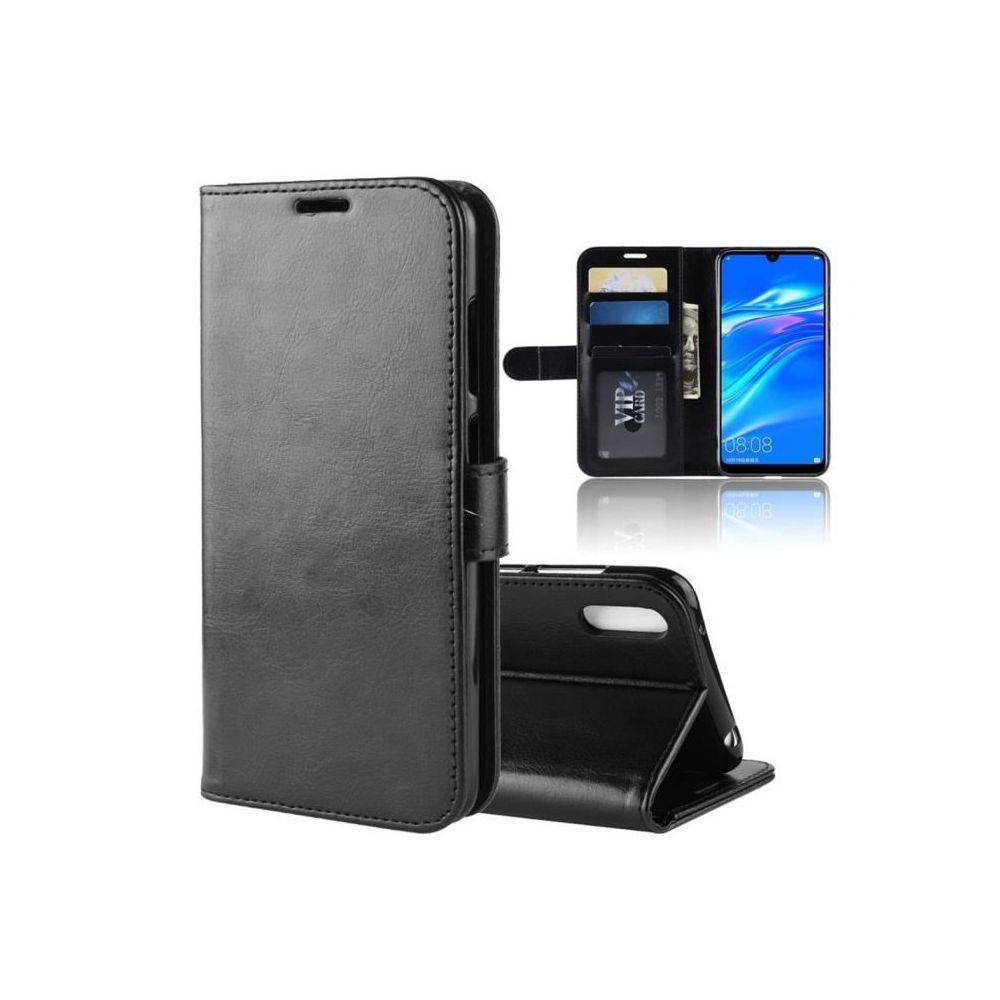 marque generique - Housse pour Huawei Y6 2019 Noir, Portefeuille Etui Housse Porte Carte Silicone - Coque, étui smartphone