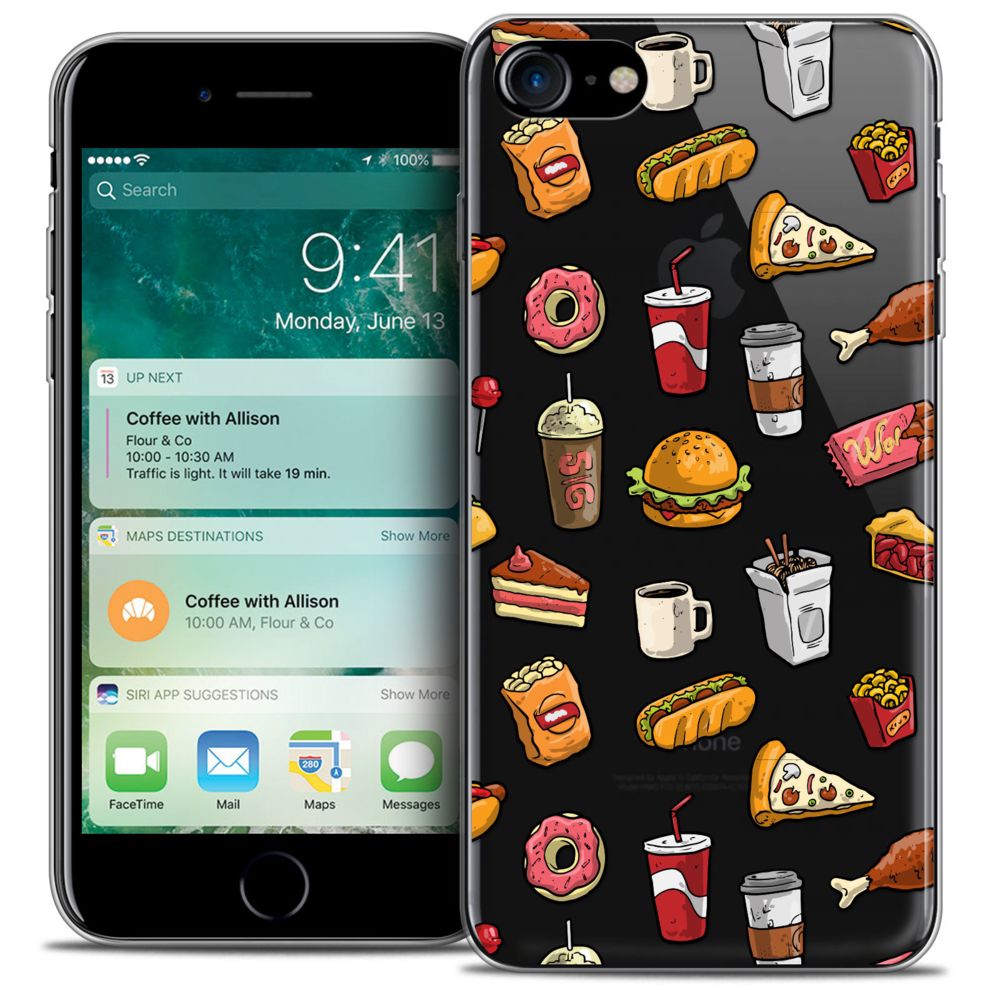 Caseink - Coque Housse Etui Apple iPhone 7 (4.7 ) [Crystal Gel HD Collection Foodie Design Fast Food - Souple - Ultra Fin - Imprimé en France] - Coque, étui smartphone