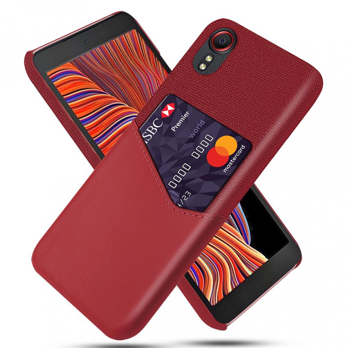 Other - Coque en TPU + PU Conception bien protégée avec porte-carte rouge pour votre Samsung Galaxy Xcover 5 - Coque, étui smartphone