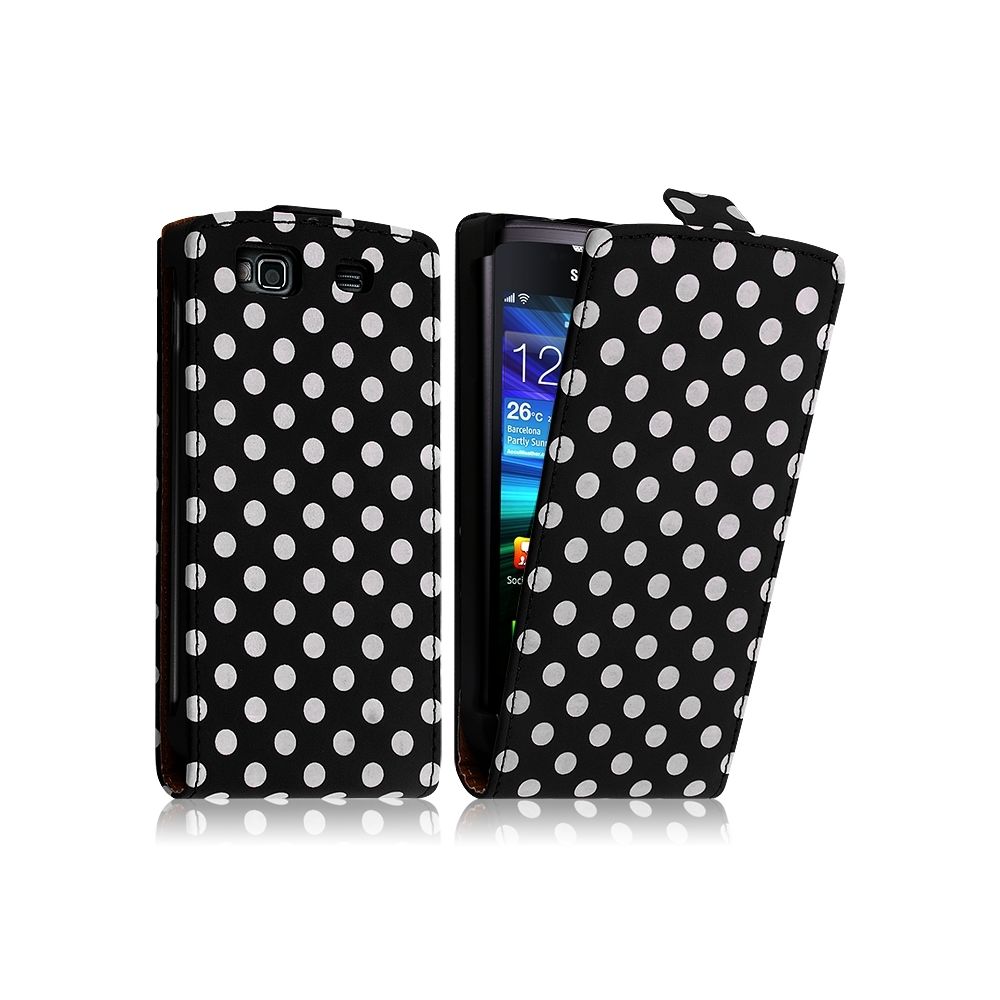 Karylax - Housse Coque Etui Pour Samsung Wave 3 Motif à Points Couleur Noir - Autres accessoires smartphone