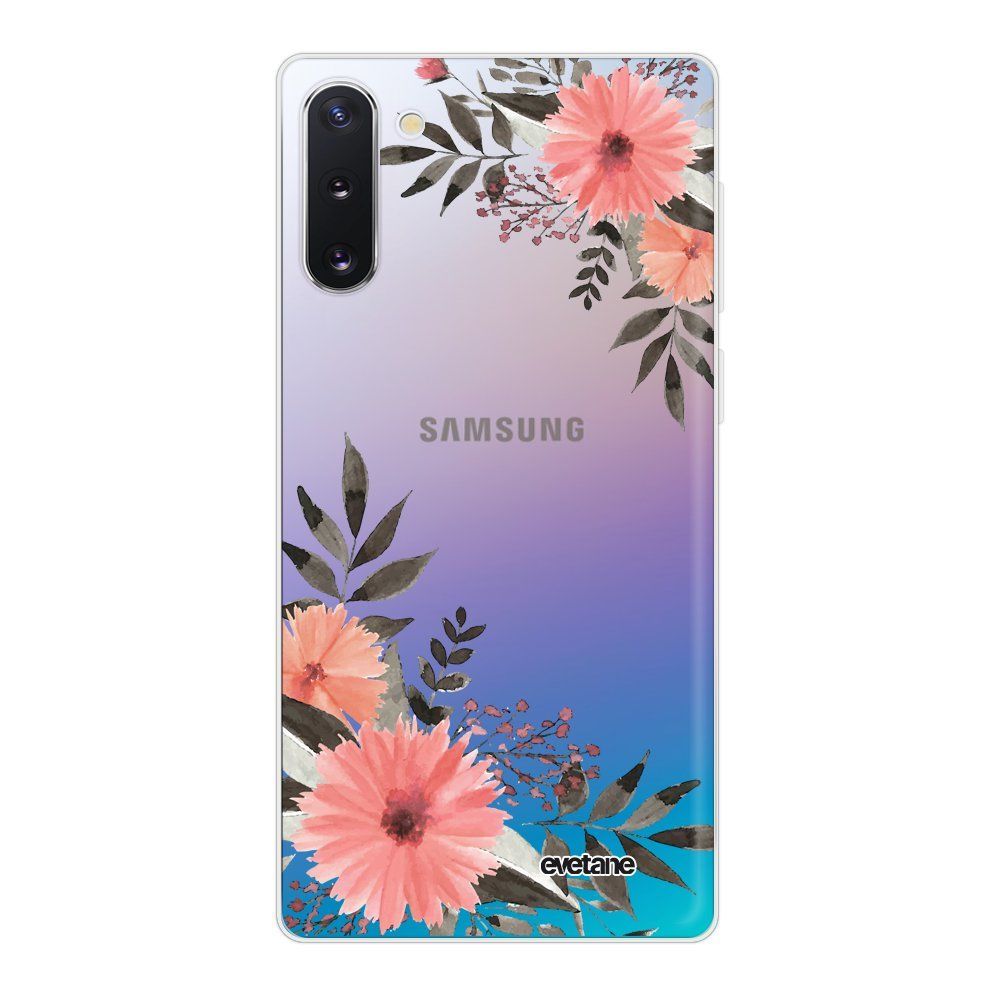 Evetane - Coque Samsung Galaxy Note 10 souple transparente Fleurs roses Motif Ecriture Tendance Evetane. - Coque, étui smartphone