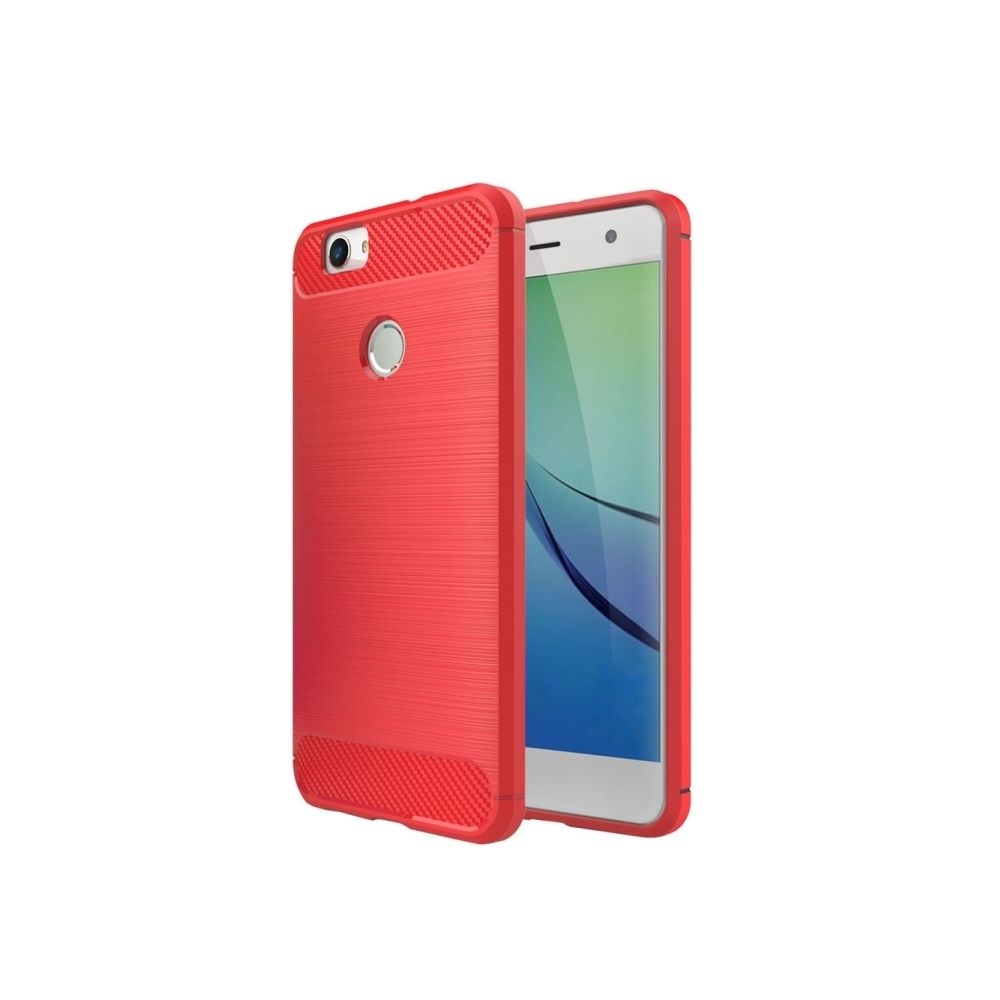 Wewoo - Coque rouge pour Huawei nova Texture Brossé Fibre de Carbone TPU Armure Robuste Cas de Protection - Coque, étui smartphone