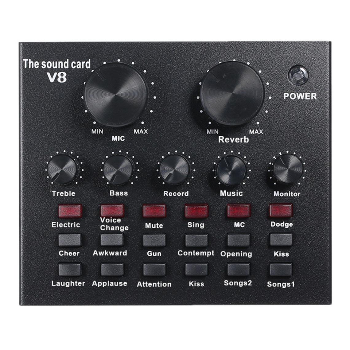 Justgreenbox - Ensemble de microphones de carte son en direct 12 effets Équipements de streaming d'enregistrement audio - 1005001935870308 - Tables de mixage