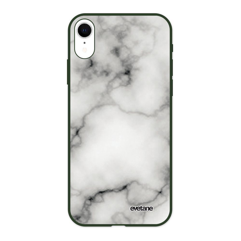 Evetane - Coque iPhone Xr Silicone Liquide Douce vert kaki Marbre blanc Ecriture Tendance et Design Evetane - Coque, étui smartphone