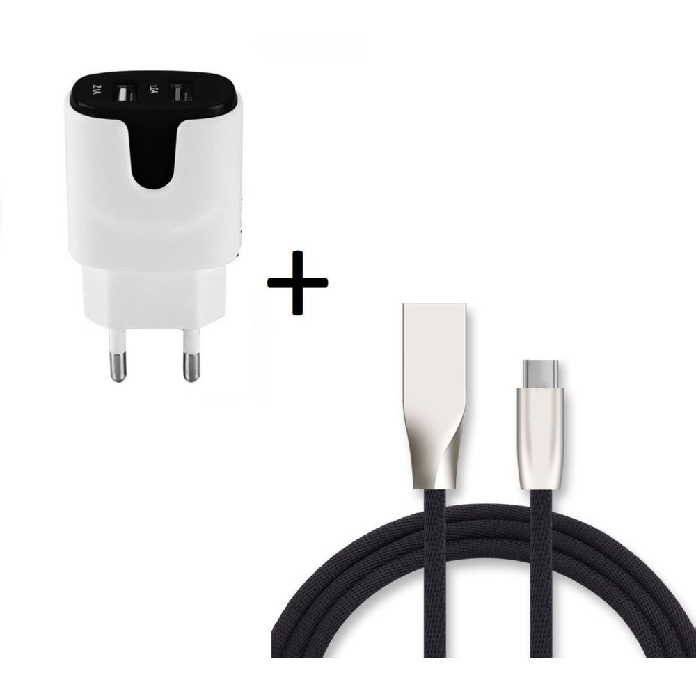 Shot - Pack Chargeur Type C pour BLACKBERRY Key 2 (Cable Fast Charge + Double Prise Secteur Couleur USB) Android - Chargeur secteur téléphone