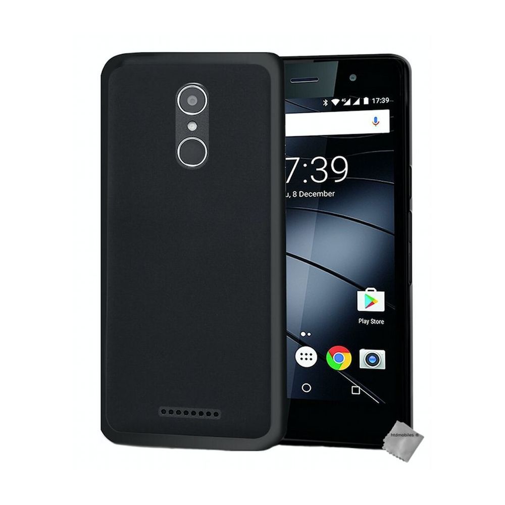 Htdmobiles - Housse etui coque pochette silicone gel fine pour Gigaset GS180 + film ecran - NOIR - Autres accessoires smartphone