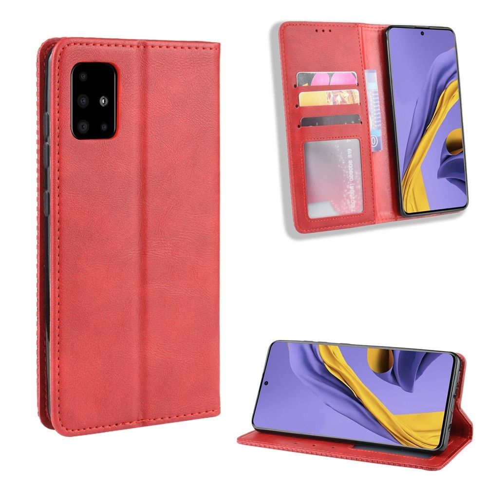 marque generique - Coque en TPU rétro auto-absorbant élégant rouge pour votre Samsung Galaxy A51 - Coque, étui smartphone