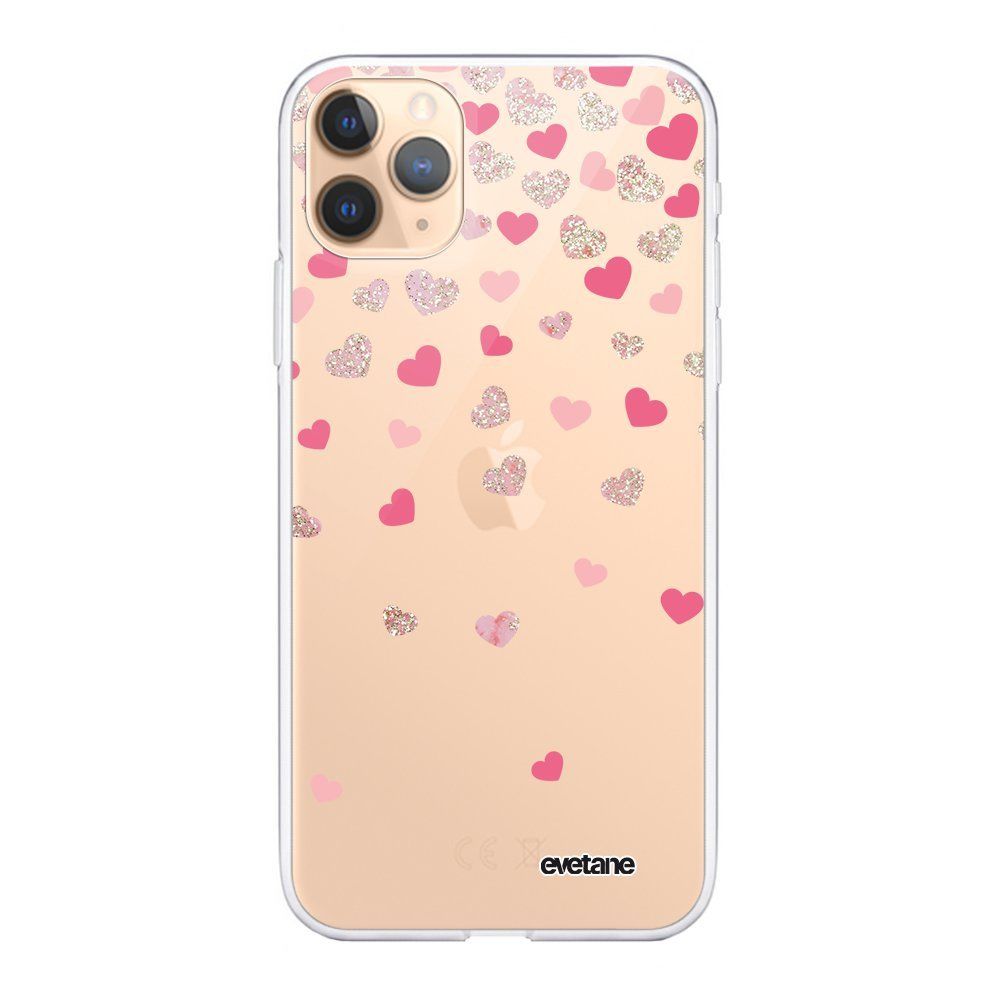 Evetane - Coque iPhone 11 Pro Max 360 intégrale transparente Coeurs en confettis Ecriture Tendance Design Evetane. - Coque, étui smartphone
