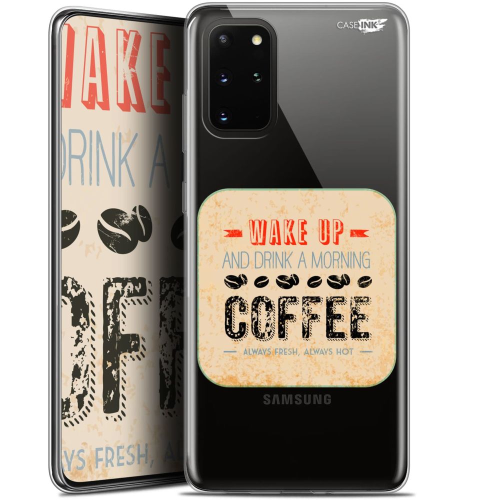 Caseink - Coque arrière Samsung S20+ (6.7 ) Gel HD [ Nouvelle Collection - Souple - Antichoc - Imprimé en France] Wake Up With Coffee - Coque, étui smartphone