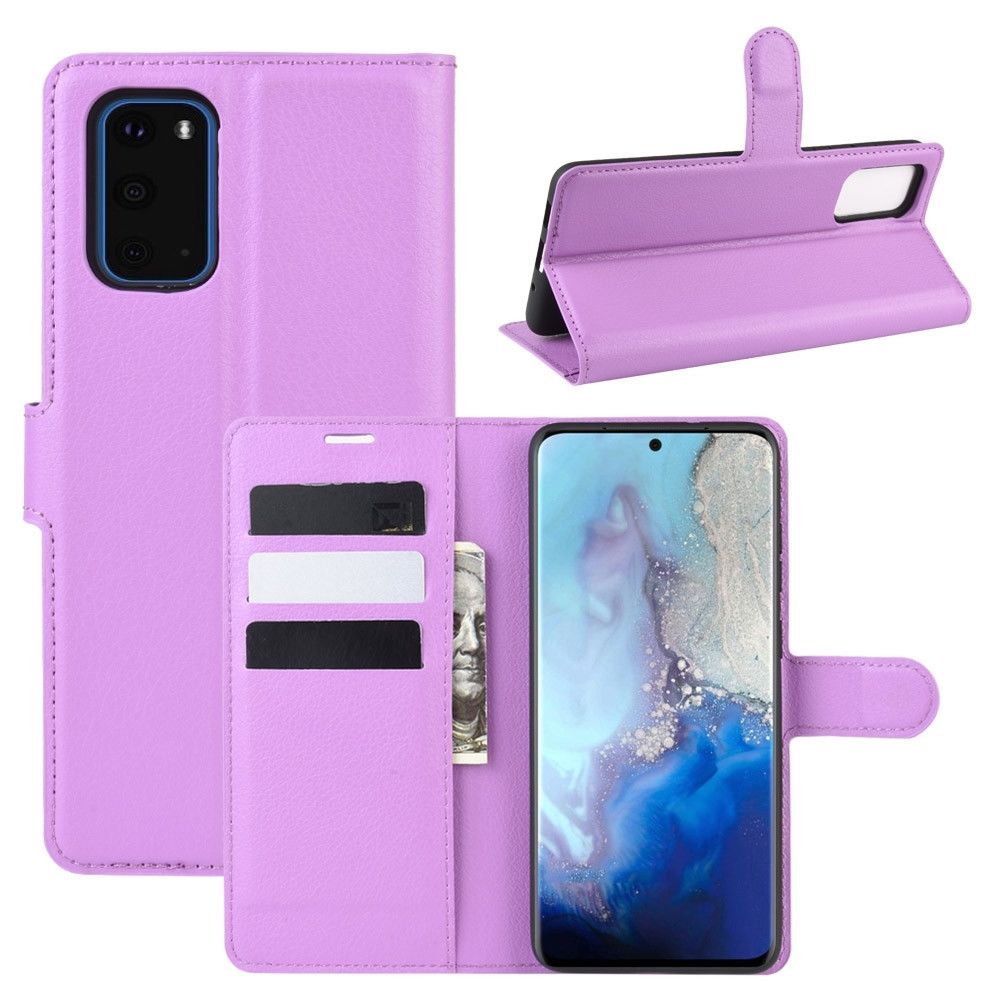 Wewoo - Housse Coque Pour Galaxy S11e Litchi Texture de protection à rabat horizontal avec support et fentes cartes et portefeuille violet - Coque, étui smartphone