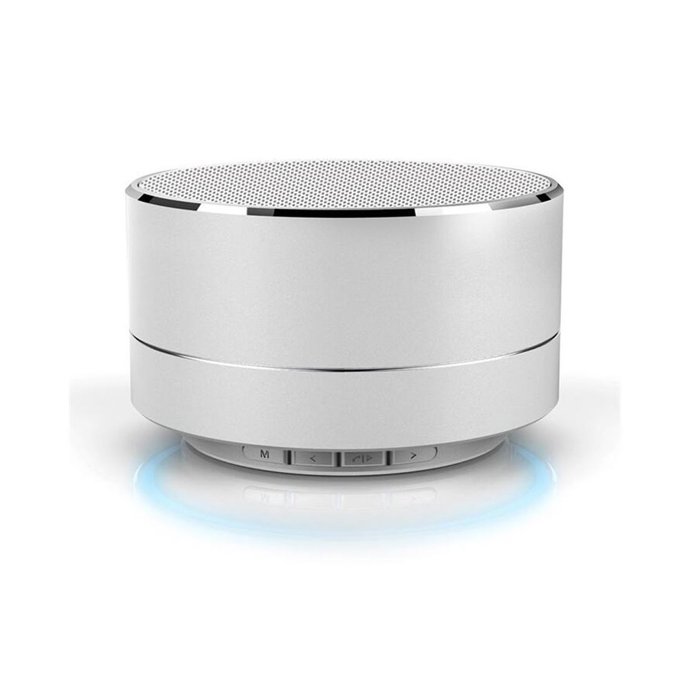 Favorever - Mini Haut-Parleur Bluetooth Design Métal Brossé avec Lumière LED Réfléchissante A10 (Rose) - Hauts-parleurs