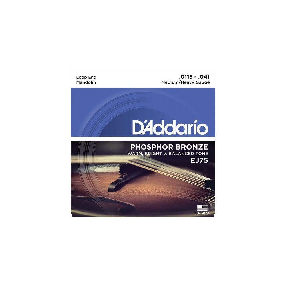 D'Addario - D'Addario Phosphor Bronze EJ75 11,5-41 - Jeu de cordes Mandoline - Accessoires instruments à cordes