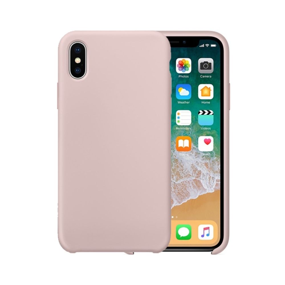 Wewoo - Coque rose pour iPhone X Couleur Pure Silicone Liquide + PC Dropproof Étui de Protection Arrière - Coque, étui smartphone