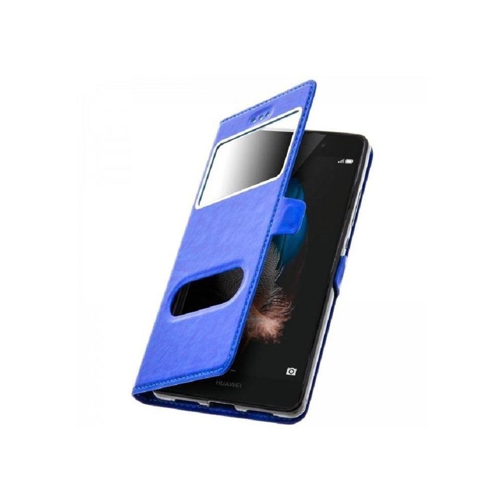 marque generique - Housse Clapet Folio Fenetre Bleu Interieur Silicone pour Huawei P10 - Coque, étui smartphone