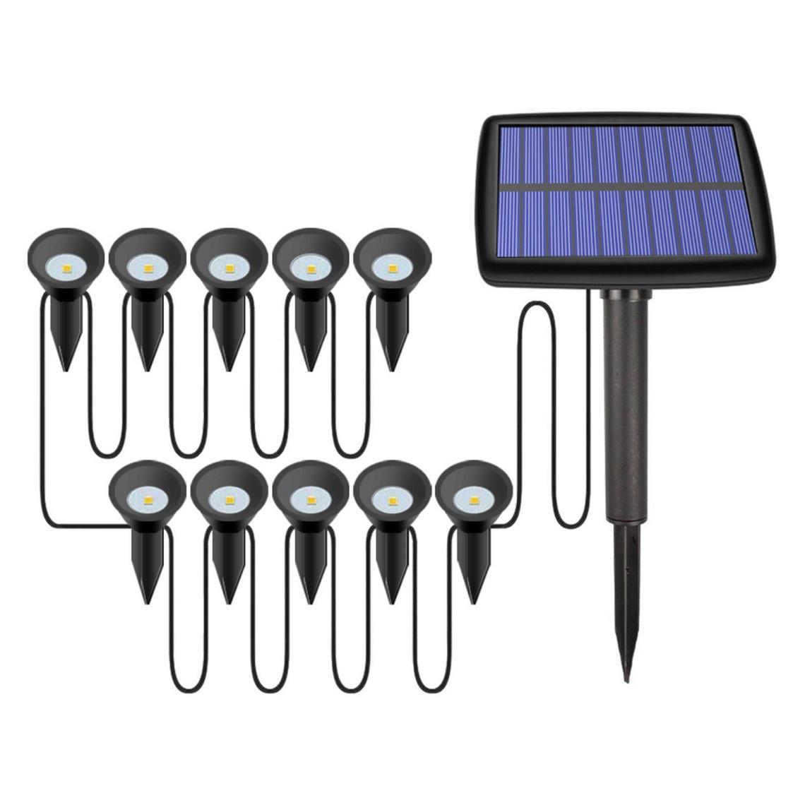Justgreenbox - Pack de 10 lumières de piquet de chemin solaire - T6112211963266 - Projecteurs LED
