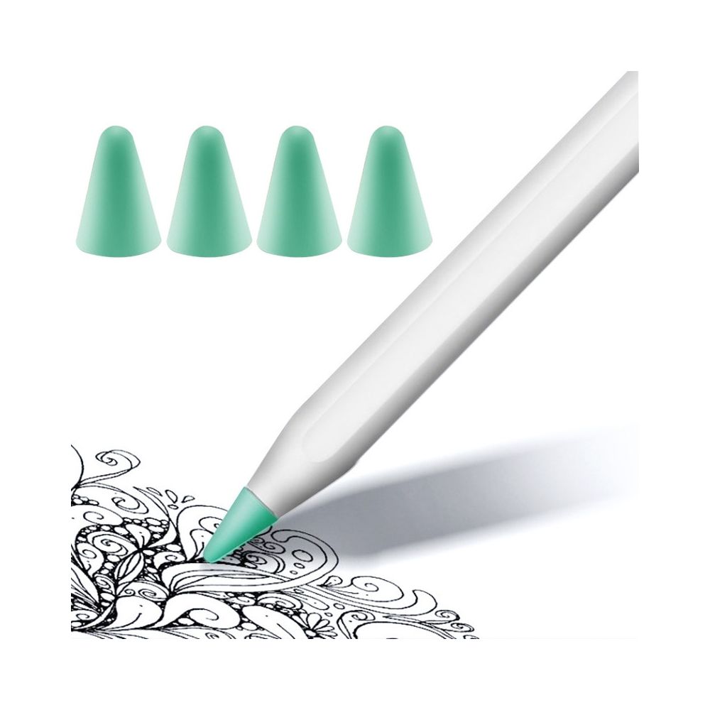 Wewoo - Cache-crayon anti-dérapant anti-bruit pour 4 crayons Apple Pencil 1/2 Vert menthe - Autres accessoires smartphone