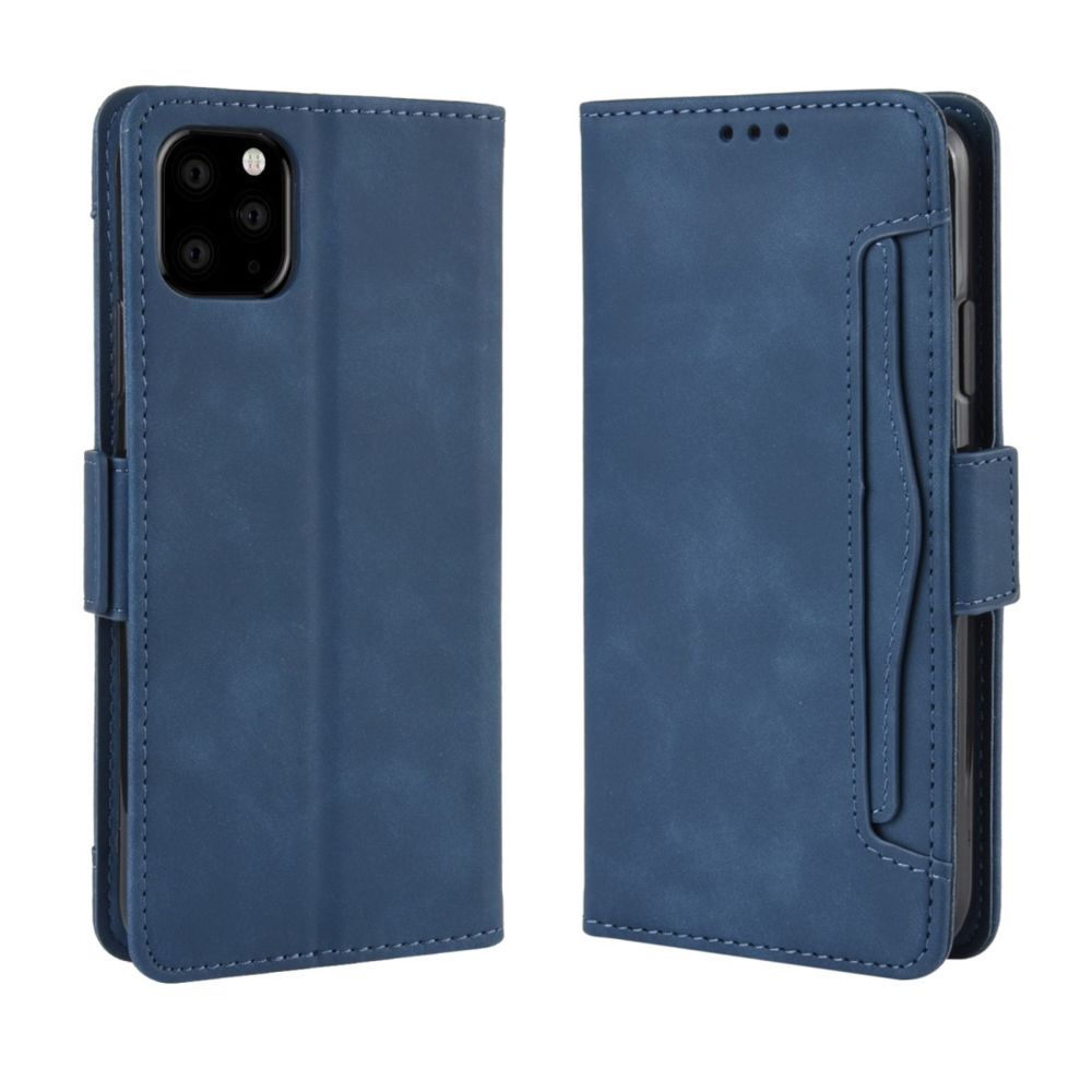 Wewoo - Coque Étui en cuir de style portefeuille skin veau pour iPhone 11 avec fente carte séparée bleu - Coque, étui smartphone