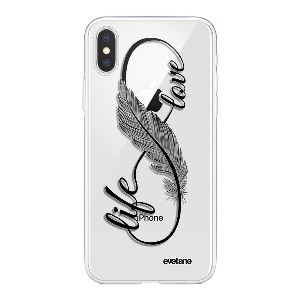 Evetane - Coque iPhone X/ Xs 360 intégrale transparente Love Life Ecriture Tendance Design Evetane. - Coque, étui smartphone