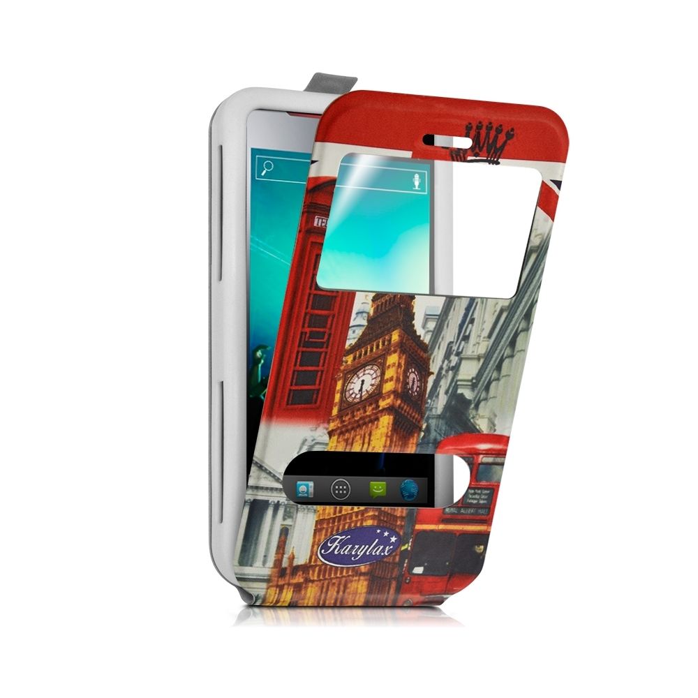 Karylax - Etui Coque Silicone S-View Motif ZA03 Universel XL pour Hisense u988 - Autres accessoires smartphone