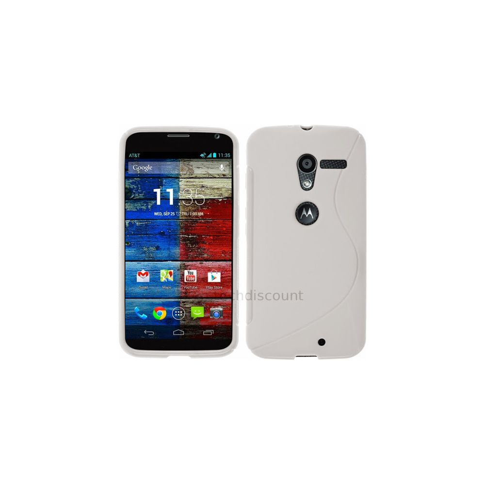 Htdmobiles - Housse etui coque pochette silicone gel pour Motorola Moto X + film ecran - BLANC - Autres accessoires smartphone