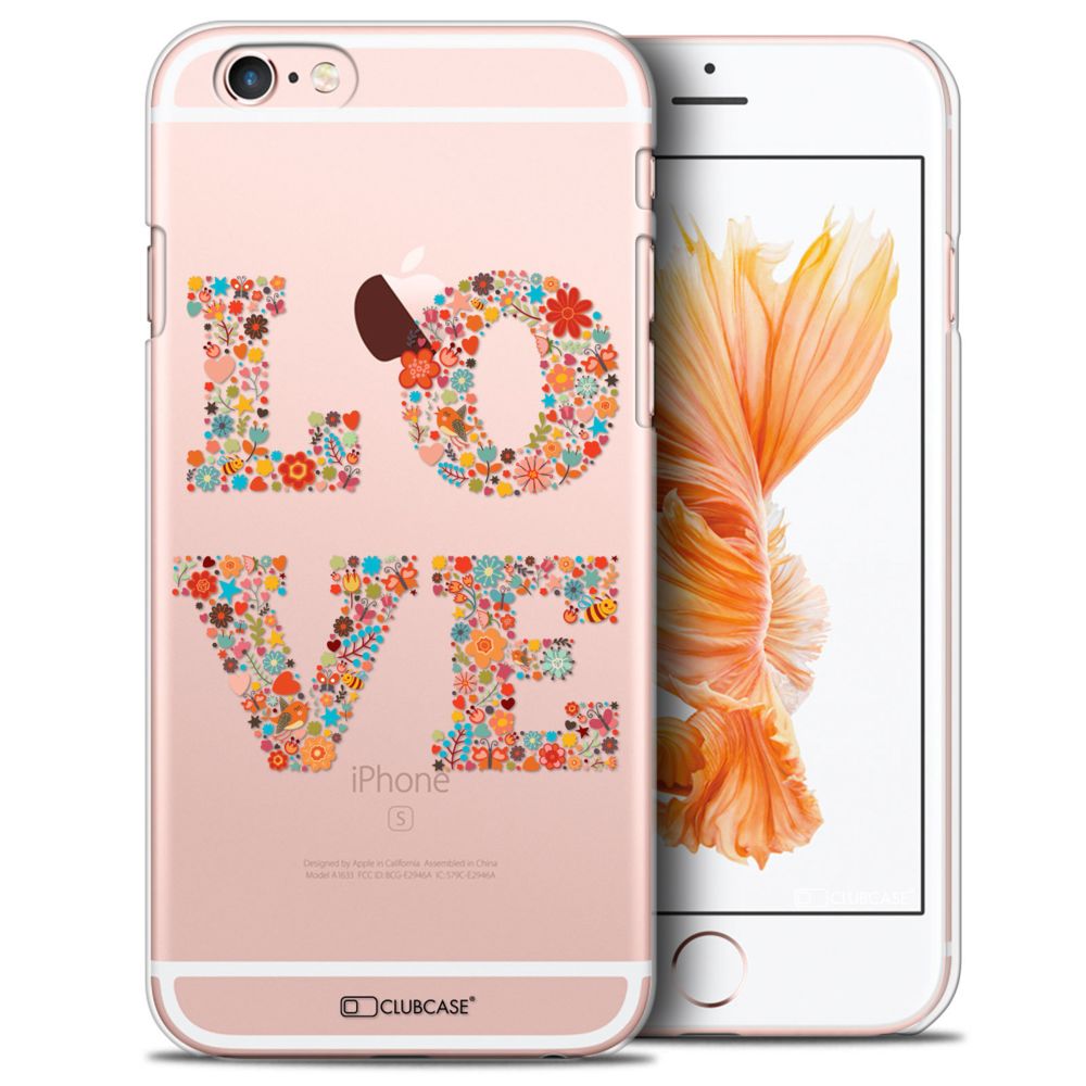 Caseink - Coque Housse Etui Apple iPhone 6/6s [Crystal HD Collection Summer Design Love Flowers - Rigide - Ultra Fin - Imprimé en France] - Coque, étui smartphone