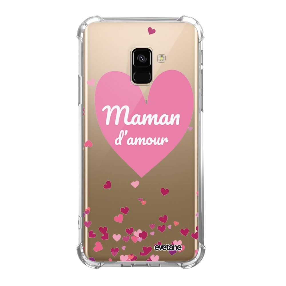 Evetane - Coque Samsung Galaxy A8 2018 anti-choc souple avec angles renforcés Maman d'amour coeurs Evetane - Coque, étui smartphone