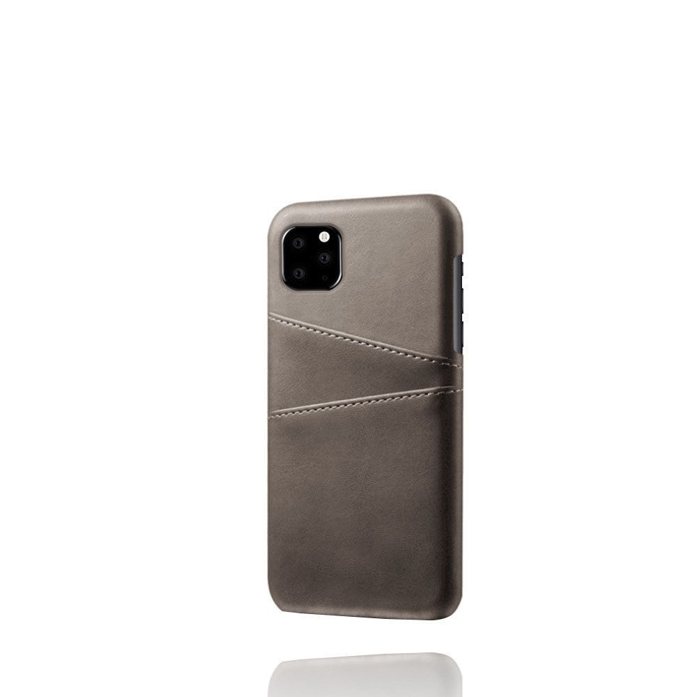 marque generique - Coque en cuir antichoc avec double fente pour Apple iPhone 11 Pro Max 6.5"" - Gris - Coque, étui smartphone