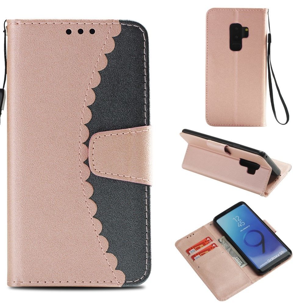 marque generique - Etui en PU flip épissage bi-couleur or rose/gris pour votre Samsung Galaxy S9 Plus SM-G965 - Autres accessoires smartphone