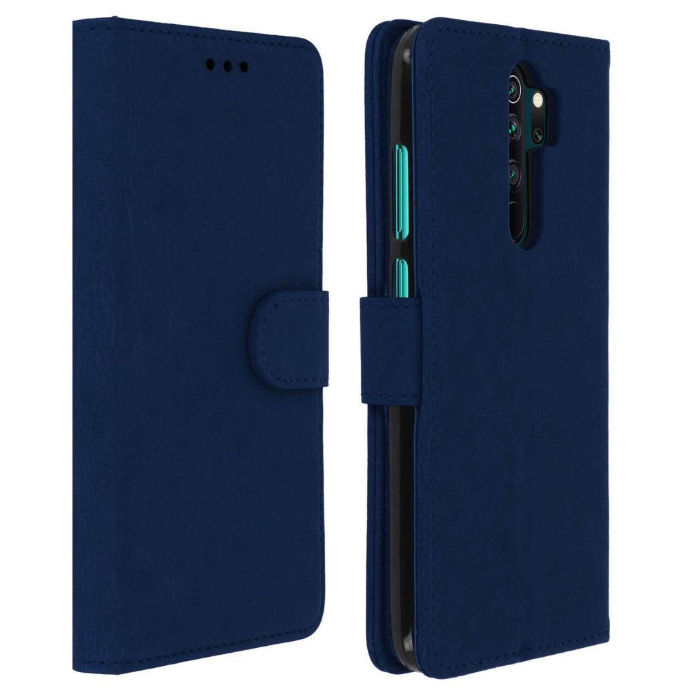 Avizar - Étui Xiaomi Redmi Note 8 Pro Housse Porte-cartes Fonction Support bleu nuit - Coque, étui smartphone