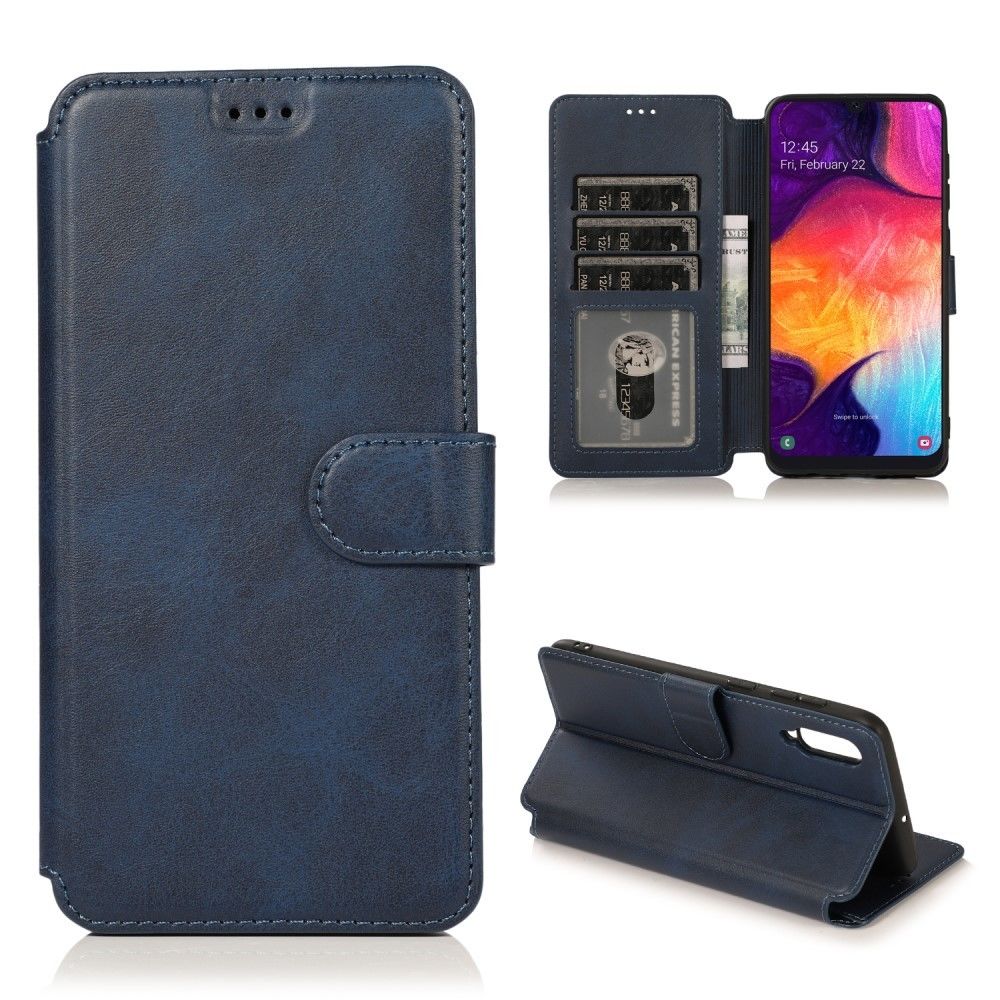 marque generique - Etui en PU + TPU style bleu foncé pour votre Samsung Galaxy A70 - Coque, étui smartphone