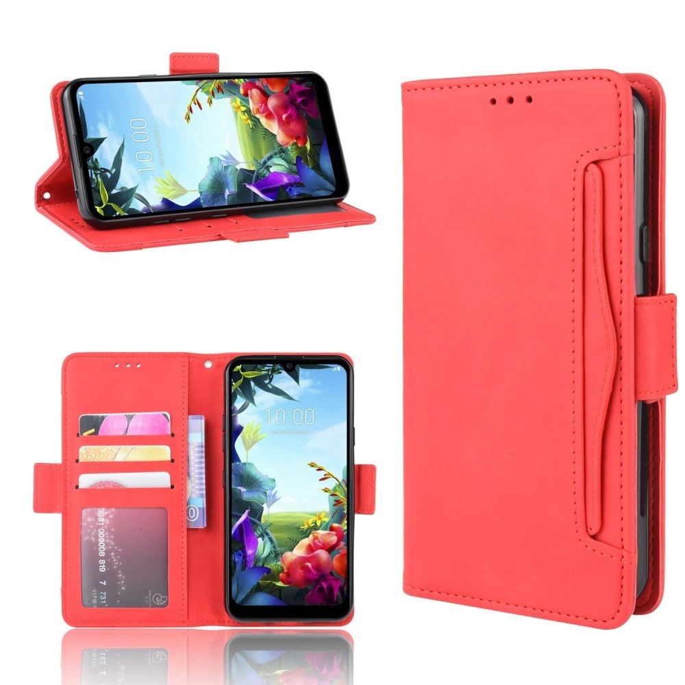 marque generique - Etui en PU + TPU avec support et plusieurs porte-cartes rouge pour votre LG K40S - Coque, étui smartphone