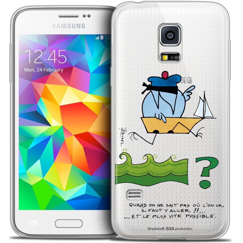Caseink - Coque Housse Etui Samsung Galaxy S5 [Crystal HD Collection Les Shadoks ? Design Il Faut Y Aller !! - Rigide - Ultra Fin - Imprimé en France] - Coque, étui smartphone