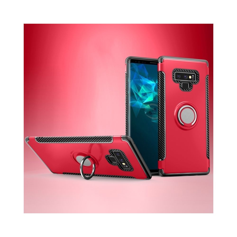 Wewoo - Coque Étui de protection magnétique pour Galaxy Note 9, avec support de bague de rotation à 360 degrés rouge - Coque, étui smartphone
