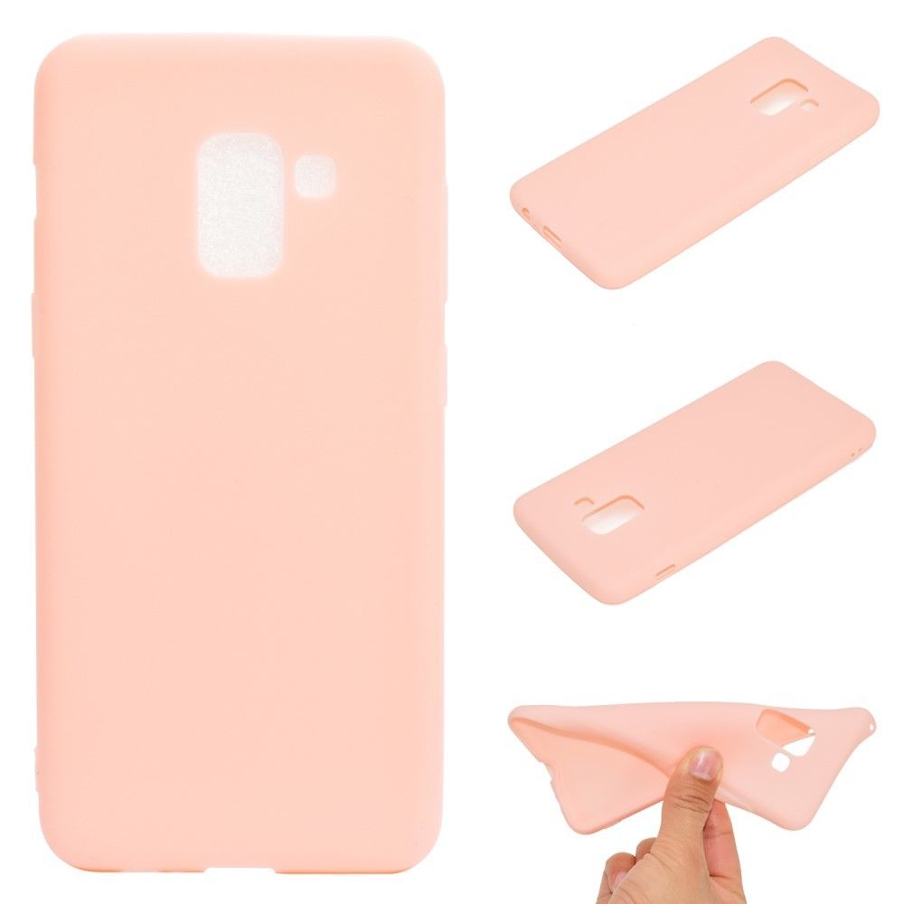 marque generique - Coque en TPU couleur rose tendre mat solide pour Samsung Galaxy A8 (2018) - Autres accessoires smartphone
