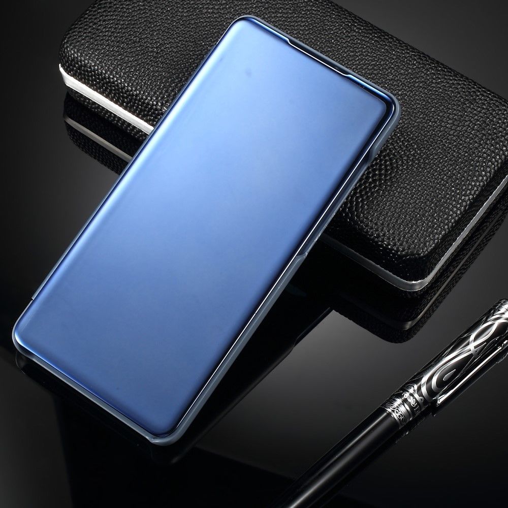 marque generique - Etui en PU fenêtre de visualisation de la surface du miroir bleu pour votre Huawei P30 - Autres accessoires smartphone