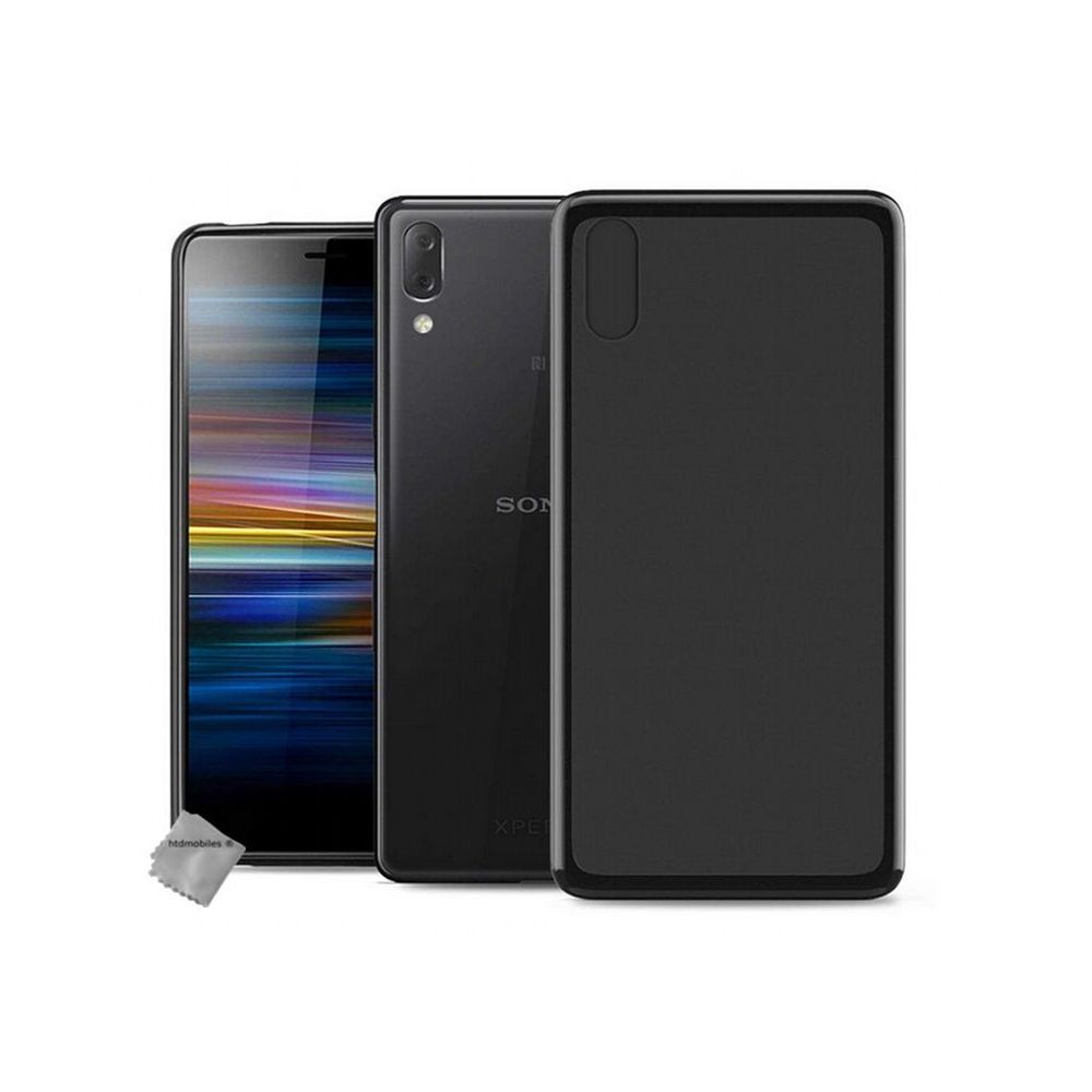 Htdmobiles - Housse etui coque pochette silicone gel fine pour Sony Xperia L3 + film ecran - NOIR - Autres accessoires smartphone