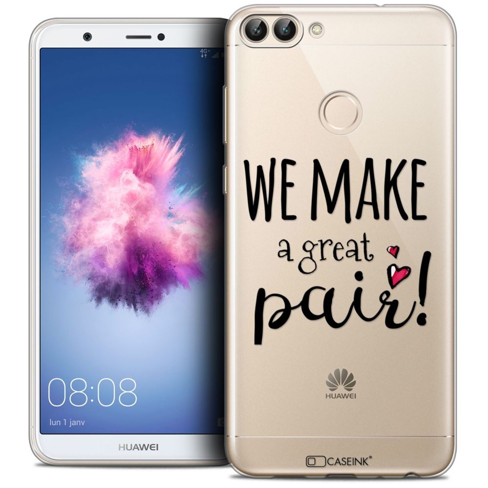 Caseink - Coque Housse Etui Huawei P Smart (5.7 ) [Crystal Gel HD Collection Love Saint Valentin Design We Make Great Pair - Souple - Ultra Fin - Imprimé en France] - Coque, étui smartphone
